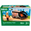 BRIO keleivinis traukinys 63604700 oranžinis-juodas, medinis žaislinis traukinukas, suderinamas su BRIO bėgiais