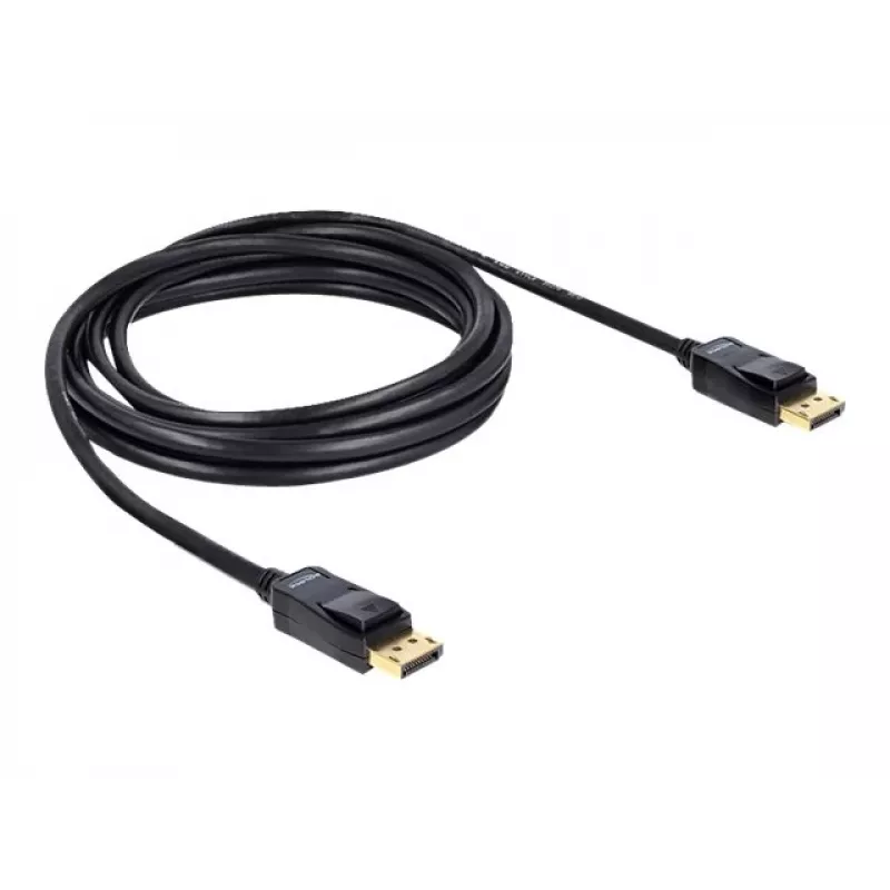 DisplayPort kabelis DeLOCK 82424 3 m Vyriškas-Vyriškas Auksuotas Juodas