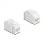 Delock 90719 Keystone modulio sujungėjas RJ45 lizdas–RJ45 lizdas, Cat.6A UTP, baltas