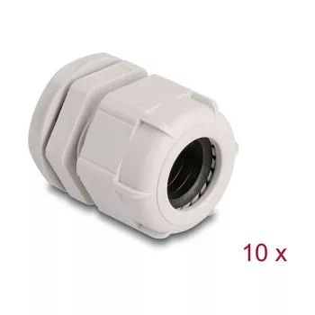 Kabelio įvadas M25 DELOCK 10 vnt., plastikinis, pilkas