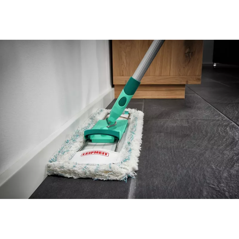 Leifheit Profi XL cotton plus plokščias šluotražis – 420 mm, medvilnė/pluoštas, aliumininis kotas