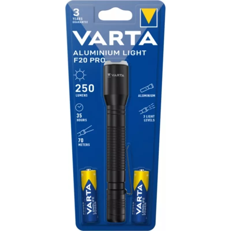 Rankinis žibintuvėlis Varta Aluminium Light F20 Pro LED 250 lm 7 lemputės