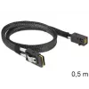 SAS kabelis DeLOCK 83388, 0,5 m, Mini SAS HD x4 (SFF-8643) į Mini SAS x4 (SFF-8087)
