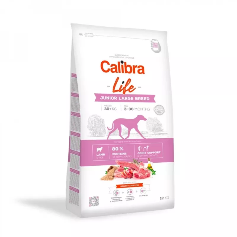 Sausas šunų ėdalas Calibra Life Junior Large Breed ėriena 12 kg