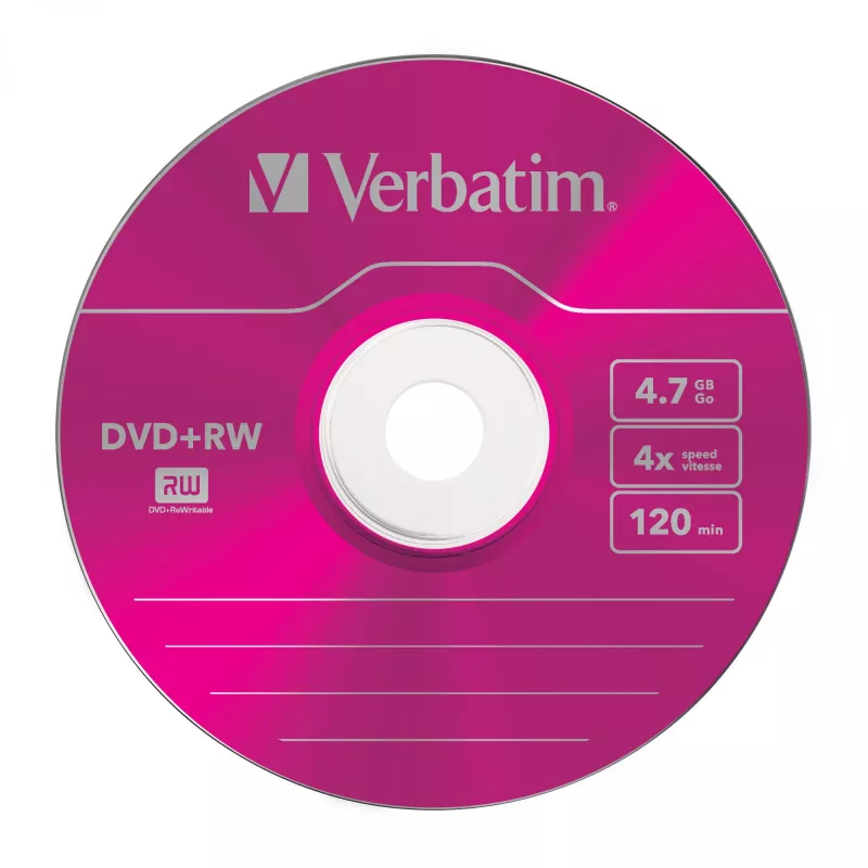 VERBATIM 43297 Verbatim DVD+RW plonas dėklas 5 vnt. 4,7 GB 4x spalvoti