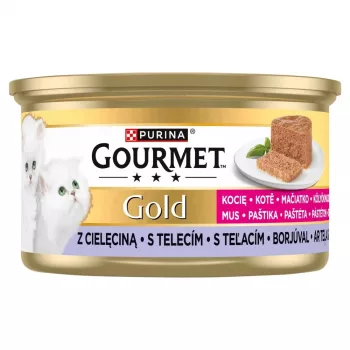 Šlapias kačių ėdalas Purina Nestlé Gourmet Gold Kitten veršienos putėsiai 85 g