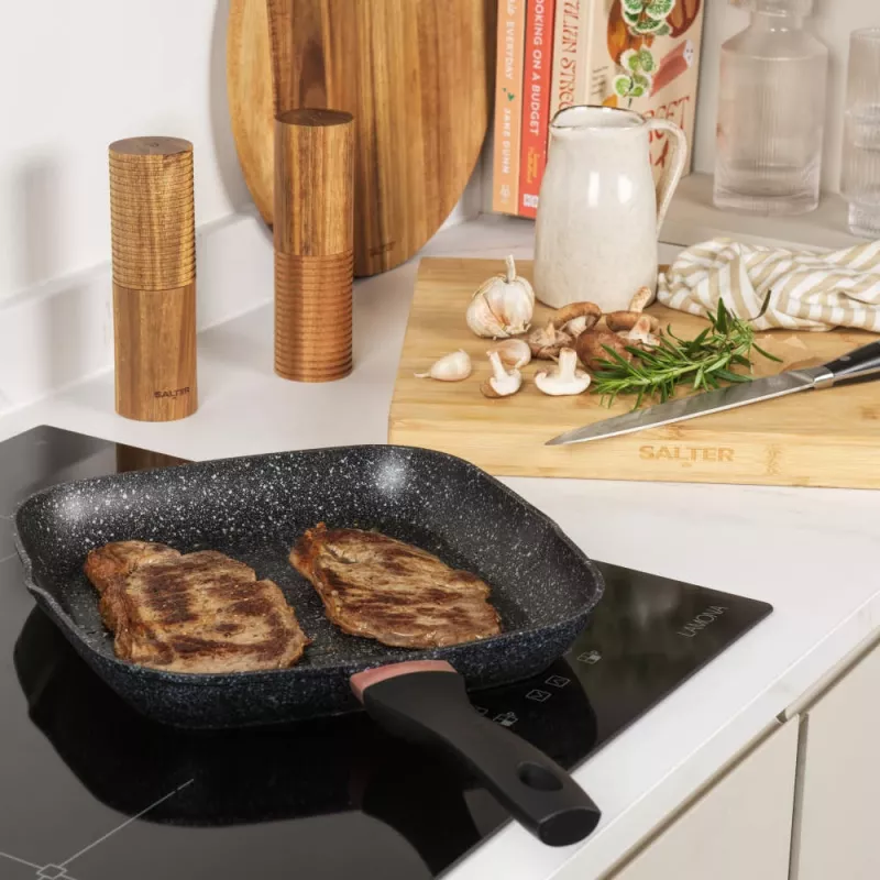 Grilinė keptuvė Salter BW10702BRMFOB 28 cm su Megastone danga ir Thermo Collar