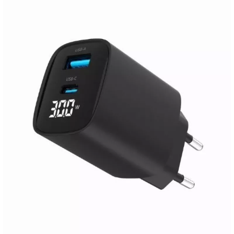 Gembird TA-UC-PDQC30LCD-BK-01 Įkroviklis mobiliesiems 30W greitas įkrovimas Juodas