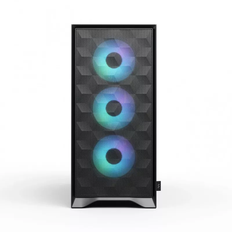 PC korpusas Fractal Design Pop 2 Air Black TG RGB Midi bokštas — ATX/Micro‑ATX/Mini‑ITX, 3x120mm priekyje, 1x120mm gale, 2,5 colio+3,5 colio lizdai