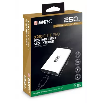 EMTEC Portable SSD X210 Elite Pro 250 GB 3.2 Gen2 išorinis diskas