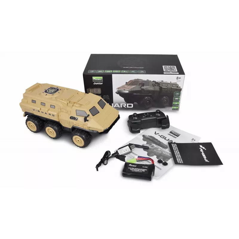 Amewi V-Guard šarvuotas automobilis 6WD 1:16 RTR nuotoliniu valdymu RC modelis su elektriniu varikliu (22585)