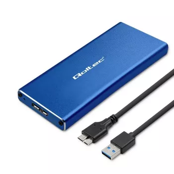 Išorinis SSD korpusas QOLTEC 51832 – M.2 SATA, USB 3.0, iki 2TB, mėlynas, 4 lizdai