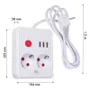 Maitinimo šynas MACLEAN MCE387 W — 2 kištukiniai lizdai, 3×USB A, 110–240V, 2500W, 1,5 m laidas, baltas