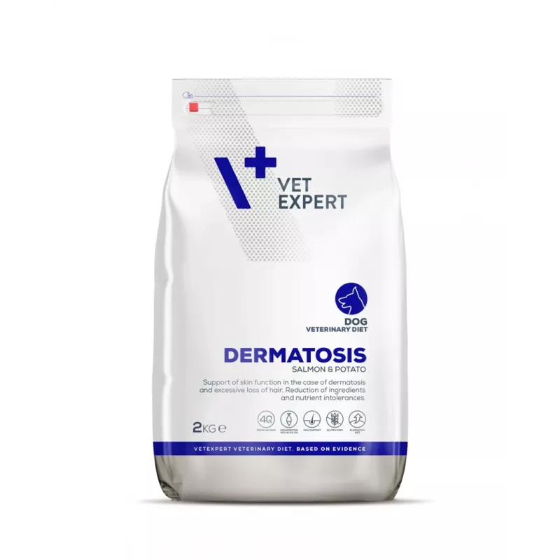 VET EXPERT Veterinary Diet Dermatosis Dog Salmon & Potato – sausas šunų maistas – 2 kg