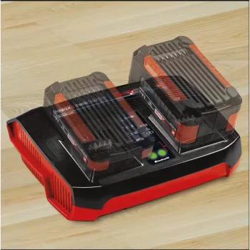 Įkroviklis Einhell Power-X-Twincharger 3 A akumuliatoriams, vidaus naudojimui, juodai raudonas (4512069)