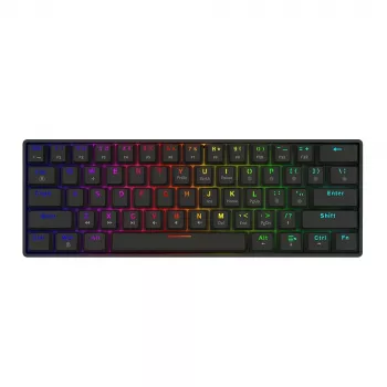 Mechaninė žaidimų klaviatūra SAVIO BLACKOUT X2 BROWN 61 klavišas 60% USB QWERTY RGB Outemu Brown