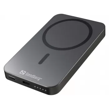 Nešiojamas Powerbank Sandberg Mag Wireless Powerbank 5000 ALU, 5000 mAh