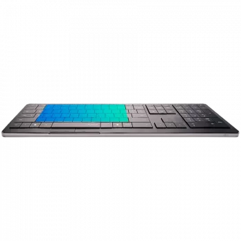 Belaidė klaviatūra CLEVETURA CLVX 1 Touch-On-Keys AI, ANSI US Windows išdėstymas, žirkliniai jungikliai, aliuminio korpusas, interaktyvus RGB