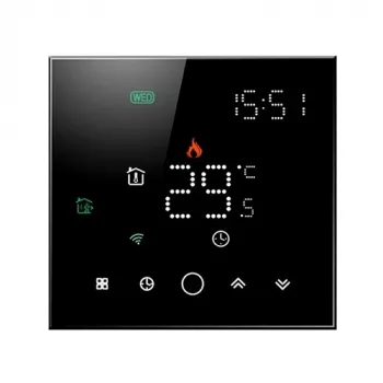TUYA programuojamas termostatas WiFi, juodos spalvos