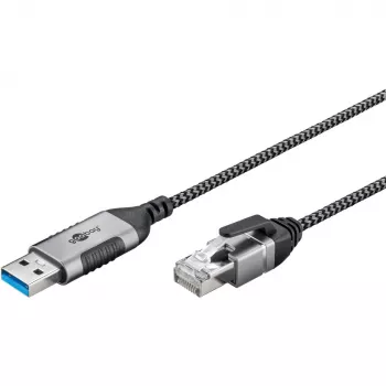 Goobay Ethernet-Cable USB-A 3.0 į RJ45 Slim 1 m – jungia maršrutizatorių, modemą (74393)