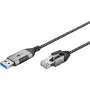 Goobay Ethernet-Cable USB-A 3.0 į RJ45 Slim 1 m – jungia maršrutizatorių, modemą (74393)