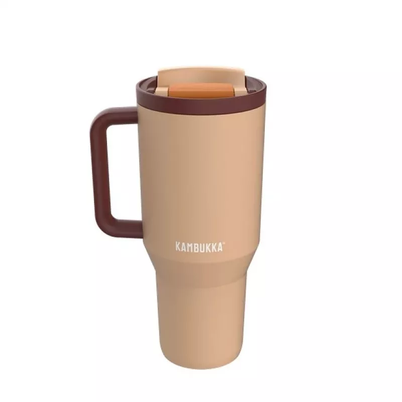 Terminis puodelis su teleskopiniu šiaudeliu Kambukka Rio Tumbler 950ml Almond Dream