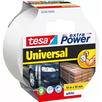 TESA extra Power Universal – montavimo, amatų, žymėjimo, remonto juosta – vidaus ir lauko naudojimui – balta (56348-5-3)