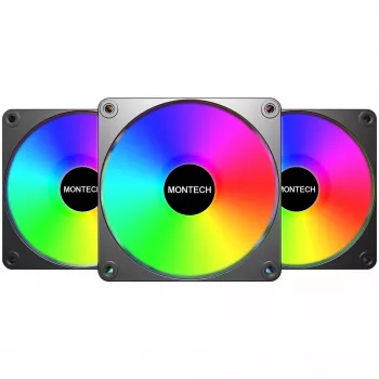 Montech GF120R V2 ARGB 120 mm ventiliatoriaus rinkinys 3 vnt. juodas