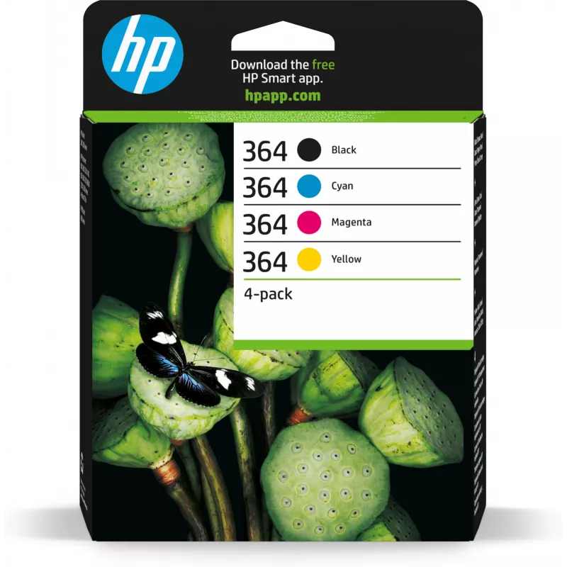 Originalūs HP 364 rašalo kasetės 4 vnt. (juoda, žydra, purpurinė, geltona) N9J73AE