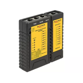 Tinklo kabelių testeris DeLOCK 86107 juodas geltonas