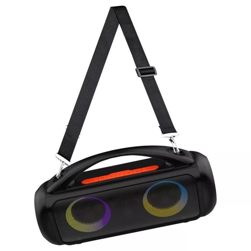 Nešiojamas garsiakalbis MEDIA-TECH MT3184 – Bluetooth 5.3, 60W RMS, IPX5, ličio jonų baterija 16h, USB-C įkrovimas, MicroSD, TWS, mikrofonas, nuotolinio valdymo pultas