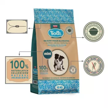FOLK Junior Small breeds Gentle meal for puppy with rabbit, veal and carrot - sausas šunų ėdalas - 10 kg
