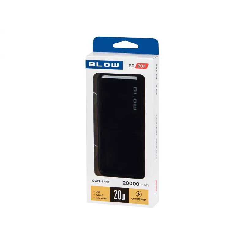 Power Bank 20000mAh QC+PD 20W su Lightning kabeliu PB20E