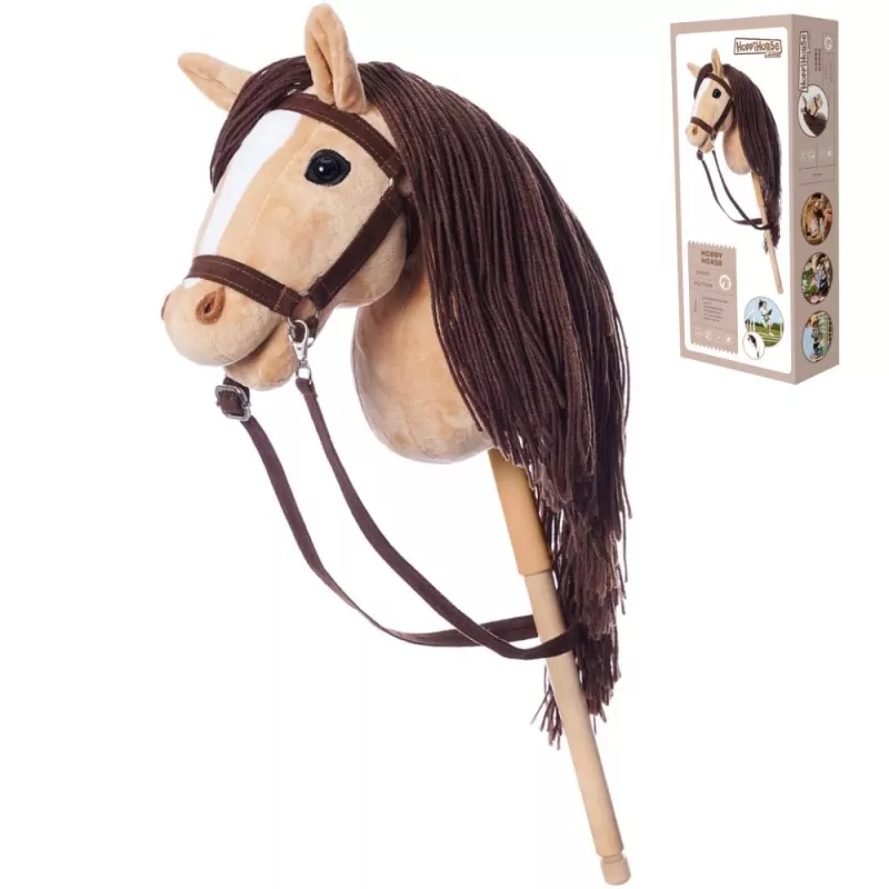 Arklinkas ant lazdos HOPPIHORSE Hobby Horse A3 smėlio spalvos