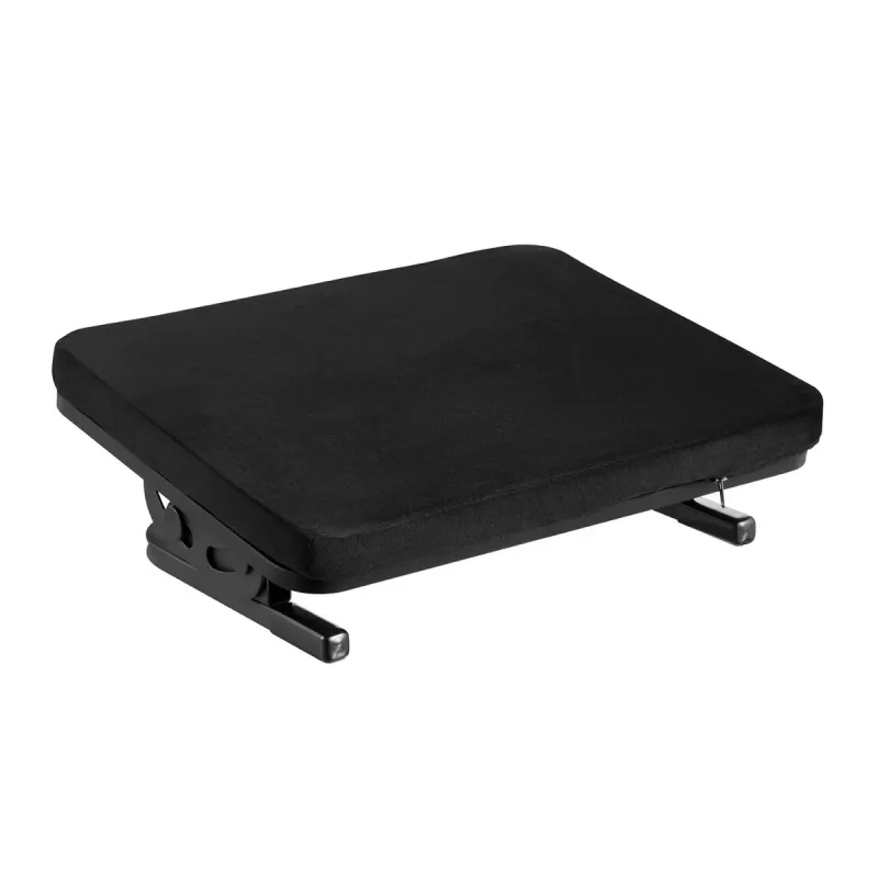 Pėdų atrama MACLEAN MC-460 ergonomiška minkšta metalinė pėdų atrama, neslystantis pagrindas, pasvirimas -20–20°, maks. apkrova 20 kg, juoda