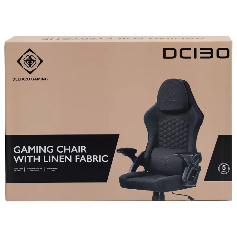 Deltaco DC130 Gaminė kėdė Soft Woven Mesh juoda (GAM-180)