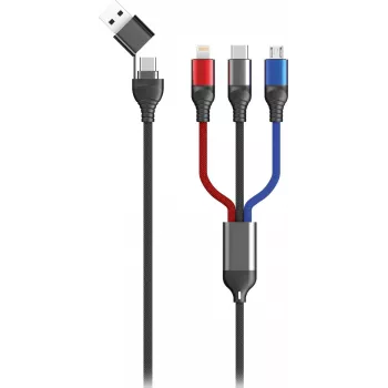 USB laidas 2GO 797361 1,2 m USB A / USB C / Micro-USB B / Lightning