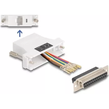 DeLOCK D-Sub 25 kontaktų (motina) į RJ45 (motina) surinkimo rinkinys baltas VGA RJ-45