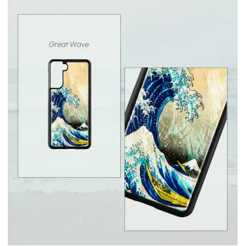 Mobilaus telefono dėklas iKins Samsung Galaxy S21+ apsauginis užpakalinis dangtelis 'didžioji banga'
