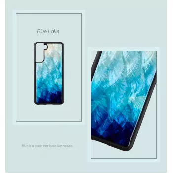 iKins dėklas Samsung Galaxy S21+ — apsauginis užpakalinis dangtelis, mėlynas ežero juodas
