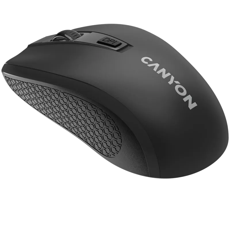 Belaidė pelė CANYON MW-7, 2.4 GHz, 6 mygtukai, DPI 800/1200/1600, su 1 AA baterija, juoda