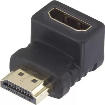 SpeaKa Professional HDMI adapteris [1x HDMI-kištukas - 1x HDMI-lizdas] 90° kampu į viršų, paauksuoti kontaktai SpeaKa Professional (SP-7870132)