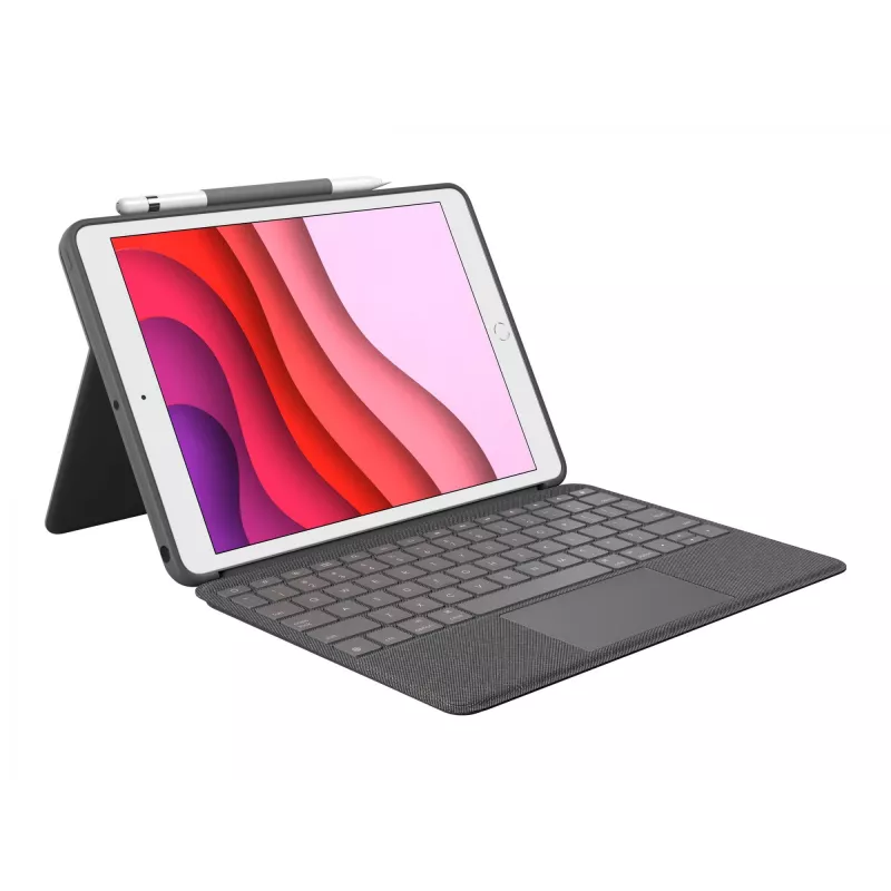 Klaviatūros dėklas Logitech Combo Touch QWERTZ vokiškas Smart Connector grafitas