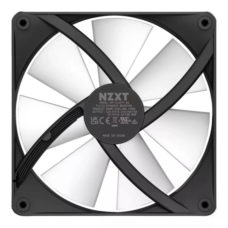 NZXT F140 RGB Core 140 mm korpuso ventiliatorius - juodas