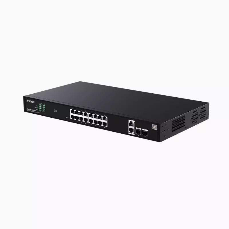 TENDA TEG2220P-16-250W – 16 prievadų Gigabit Websmart L2 PoE+ jungiklis, 230 W