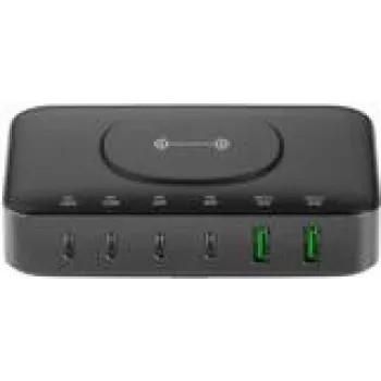 4smarts Įkrovimo stotelė 7-in-1 100 W 5 A PD/PPS, PD 3.0, QC 3.0, HiSilicon Fast Charging, AFC – 6 išėjimai (24 kaiščių USB-C, USB)