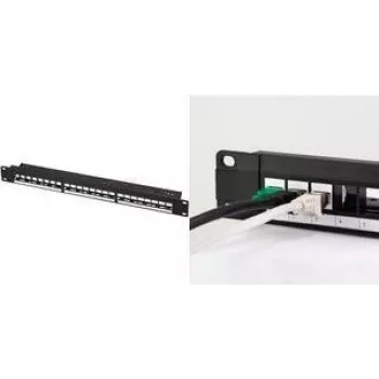 LogiLink Keystone Patchpanel 48,30 cm (19 inch), 24 moduliai, tuščias, juodas, 1HE (NK4065)