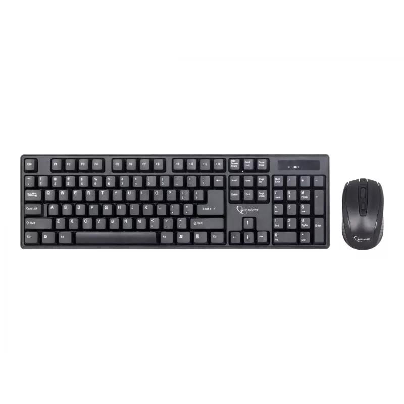 Belaidis klaviatūros ir pelės rinkinys Gembird KBS-W-01, juodas