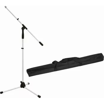 Mikrofono stovas Omnitronic MS-1W su strėle – balta spalva