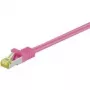 Tinklo kabelis Goobay RJ-45 CAT7 1,5 m rausvos spalvos S/FTP